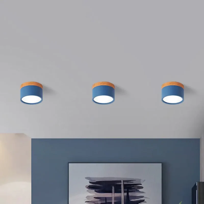 Macaron Plafondlamp Cilindrisch Metaal voor Keuken of Bar – Geel, Blauw, Zwart & Hout | Sansoti