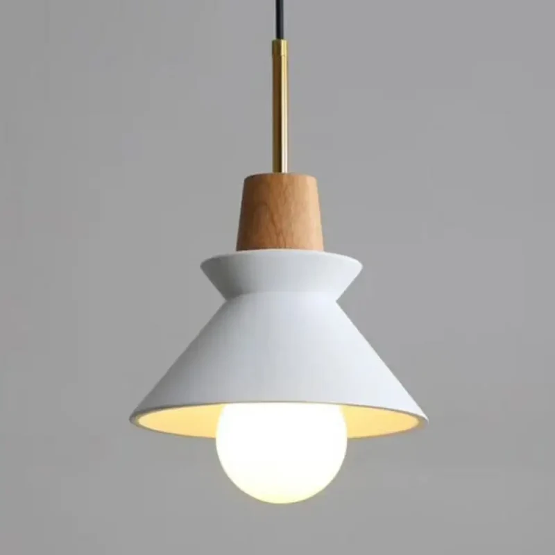Betonnen Hanglamp met Houten Armatuur – Minimalistisch Design voor Eetkamer | Sansoti