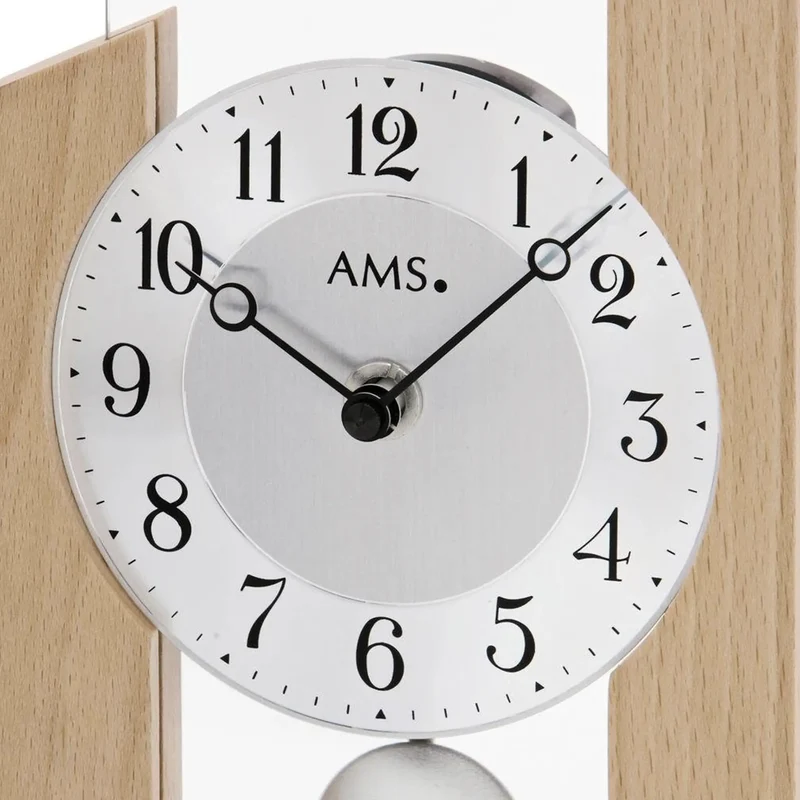 AMS Pendel-Tischuhr T1171 Tischuhr Buche • Quarzpendelwerk • Made in Germany