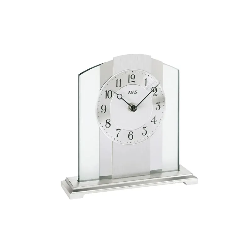 AMS T1120 Tischuhr Schiefer/Aluminium • Quarzwerk • Mineralglas