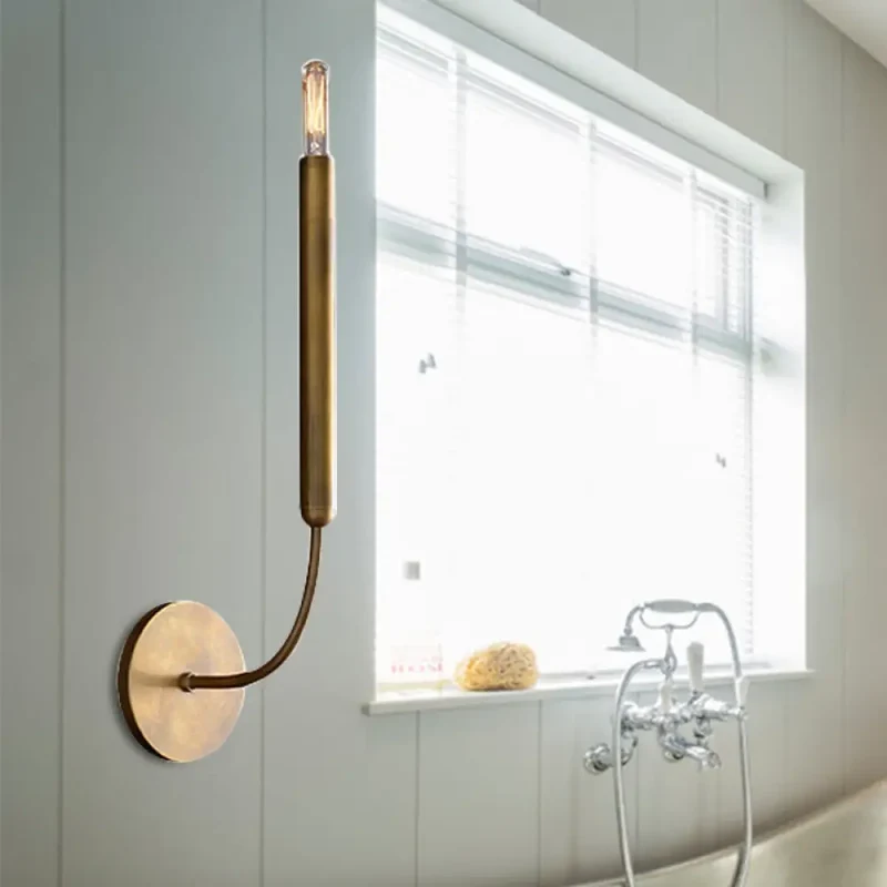 Klassieke Wandlamp Tubelamp – Messing of Zwart Armatuur met Vintage Karakter | Sansoti