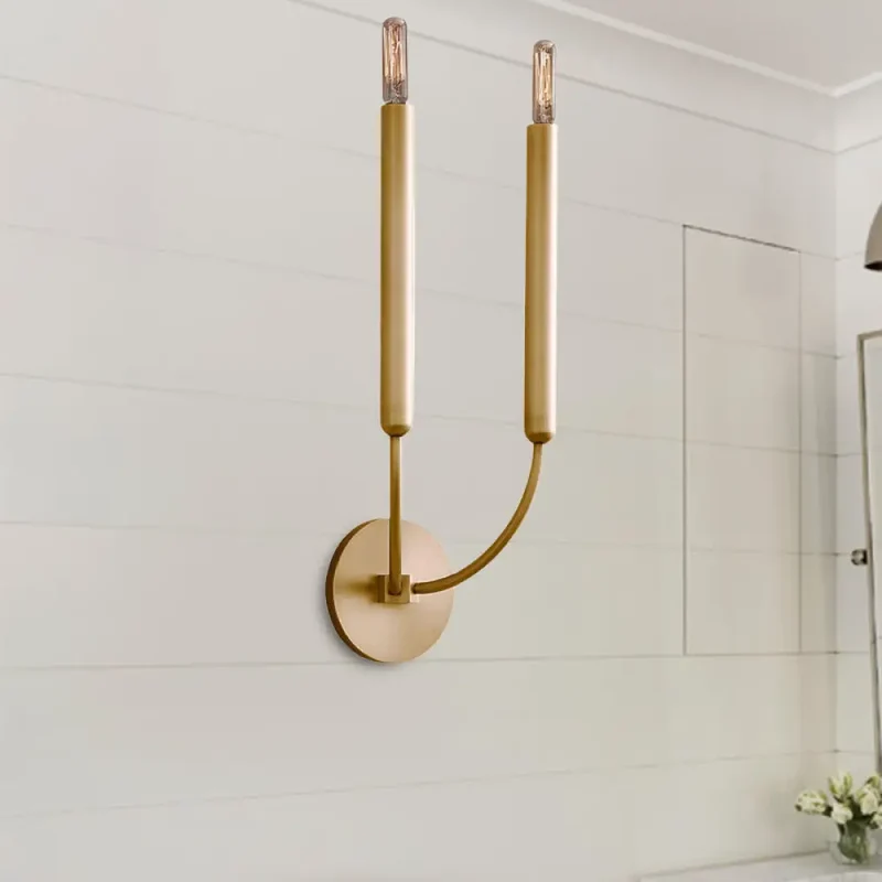 Klassieke Wandlamp Tubelamp – Messing of Zwart Armatuur met Vintage Karakter | Sansoti