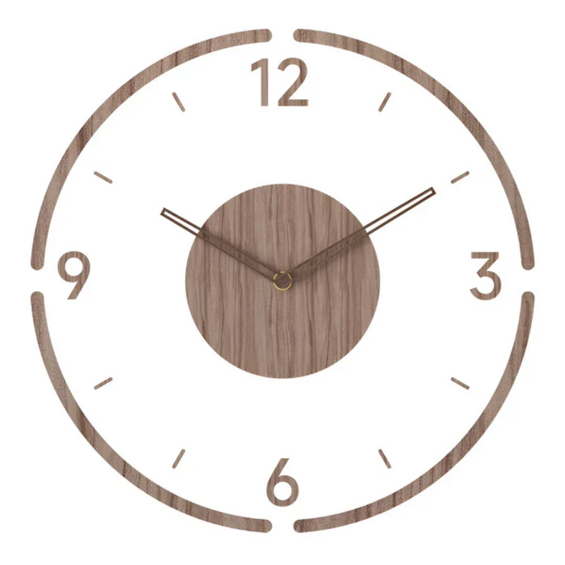 Wandklok Acryl & Hout Ø30 cm – Stille uurwerk moderne tijdsweergave scandinavische stijl woonkamer keuken kantoor | Sansoti