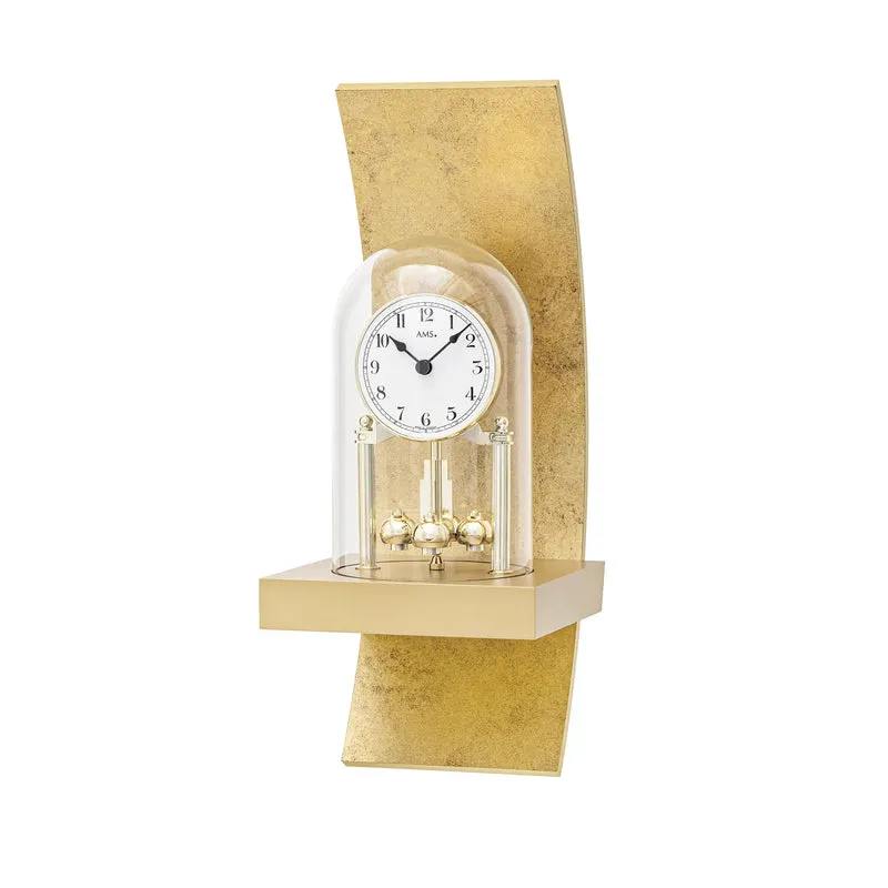 AMS Jahresuhr W7443 Standuhr Gold Antik • Quarz-Drehpendelwerk • Mineralglas