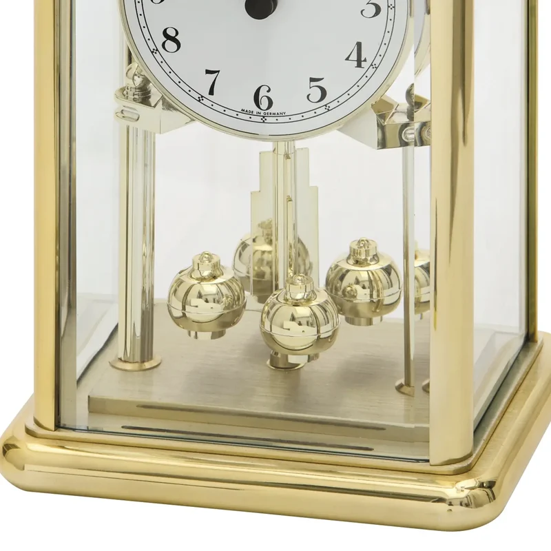 AMS Jahresuhr Isabelle J1211 Standuhr / Tischuhr Gold • Arabische Ziffern • Handgefertigte Produktion