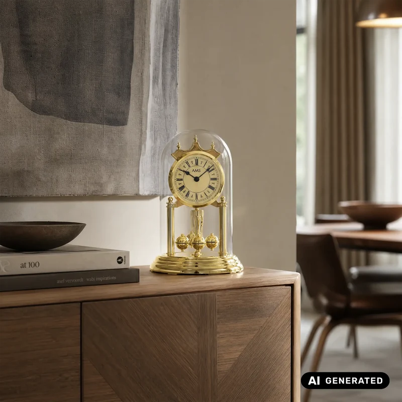 AMS Camille J1203 Standuhr Gold • Quarzwerk • Handgefertigt in Deutschland