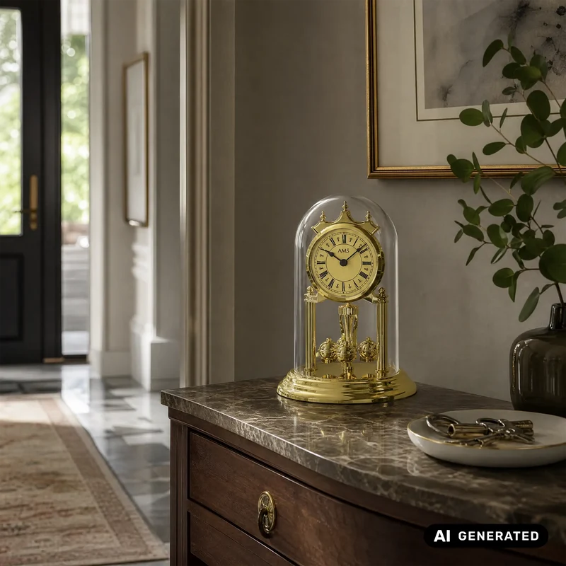 AMS Camille J1203 Standuhr Gold • Quarzwerk • Handgefertigt in Deutschland