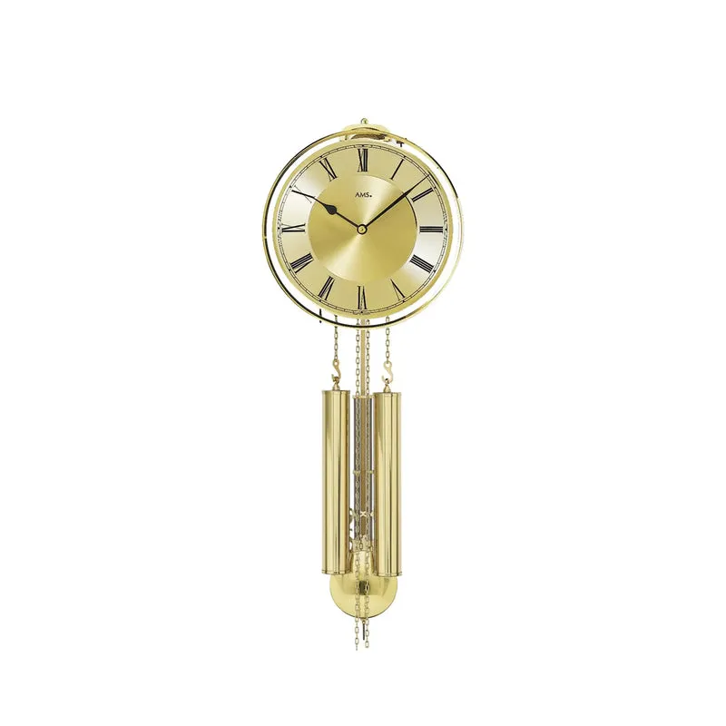 AMS Heimuhr H356 Wanduhr Messing • 8-Tage-Schlagwerk auf Glocke • Aluminium-Zifferblatt