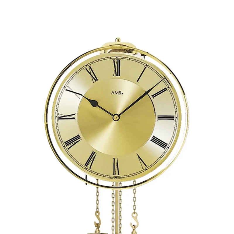AMS Heimuhr H356 Wanduhr Messing • 8-Tage-Schlagwerk auf Glocke • Aluminium-Zifferblatt