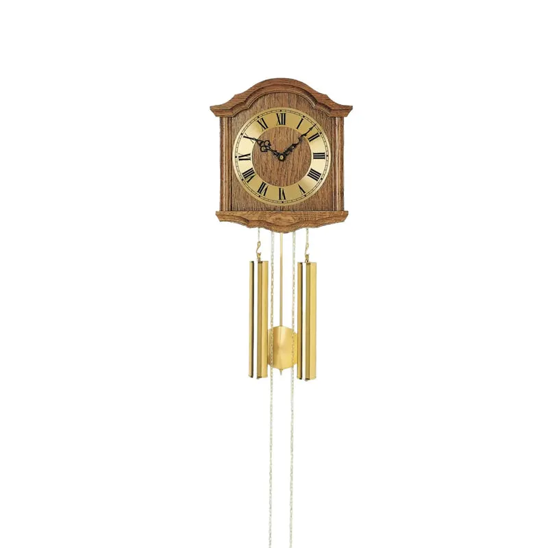 AMS Heimuhr H206/4 Wanduhr Eiche • 8-Tage BimBam-Schlagwerk • Aluminium-Zahlenring