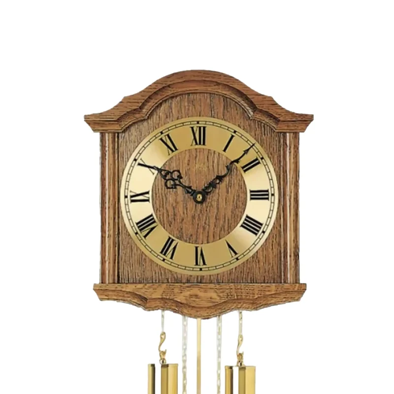 AMS Heimuhr H206/4 Wanduhr Eiche • 8-Tage BimBam-Schlagwerk • Aluminium-Zahlenring
