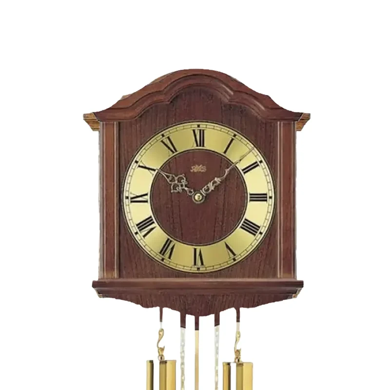 AMS Heimuhr H206/1 Wanduhr Nussbaum • 8-Tage BimBam-Schlagwerk • Teilmassives Gehäuse