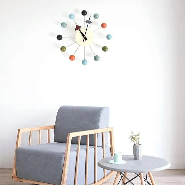 Abstracte 3D-Bal Wandklok – Scandinavisch Minimalistisch Design 32 cm Siliconen Quartz Stille Uurwerk Decoratief Interieur Zwart Grijs | Sansoti