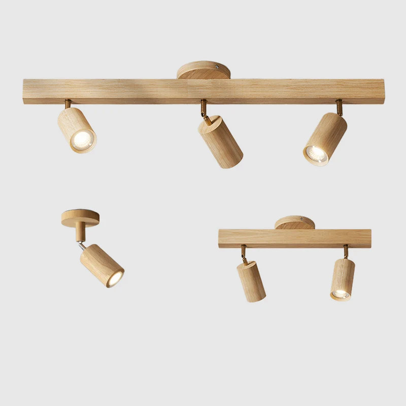 Modulaire Houten Plafondlamp met Verstelbaar Licht – Scandinavisch Design | Sansoti