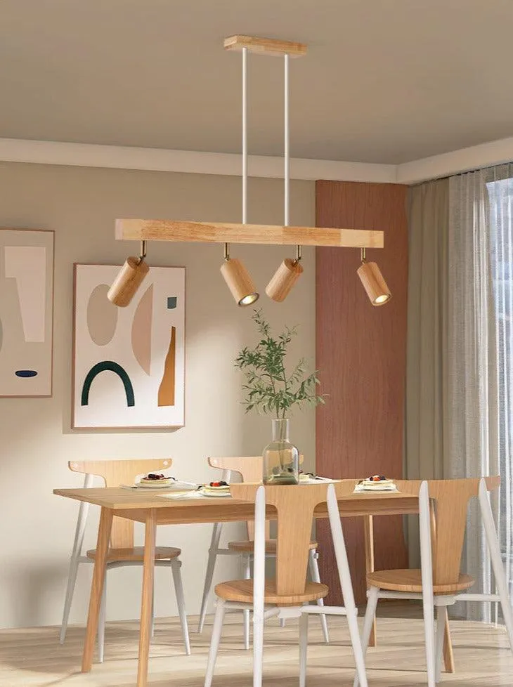 Modulaire Houten Plafondlamp met Verstelbaar Licht – Scandinavisch Design | Sansoti