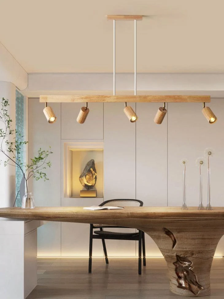 Modulaire Houten Plafondlamp met Verstelbaar Licht – Scandinavisch Design | Sansoti