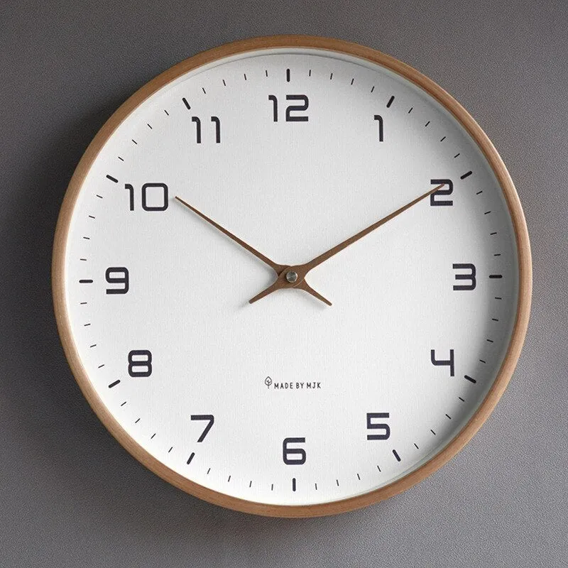 Scandinavische Houten Wandklok – Fluisterstil Uurwerk · Minimalistische Klok · Natuurlijke Accenten voor Woonkamer, Slaapkamer, Werkkamer · Stijlvolle Tijdregistratie · Strak Design | Sansoti
