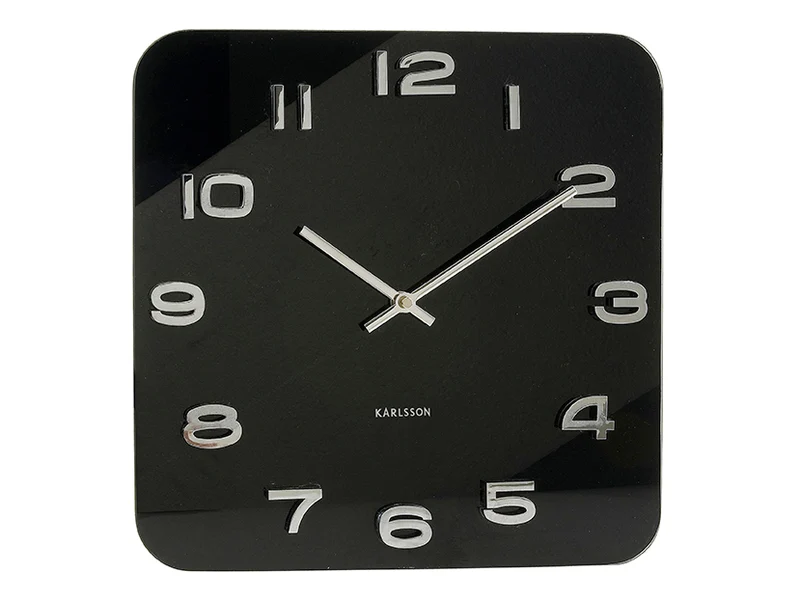 Karlsson Vintage Squared KA4398 Wanduhr Schwarz • Offenes Zifferblatt • Retro-Design von BOX32
