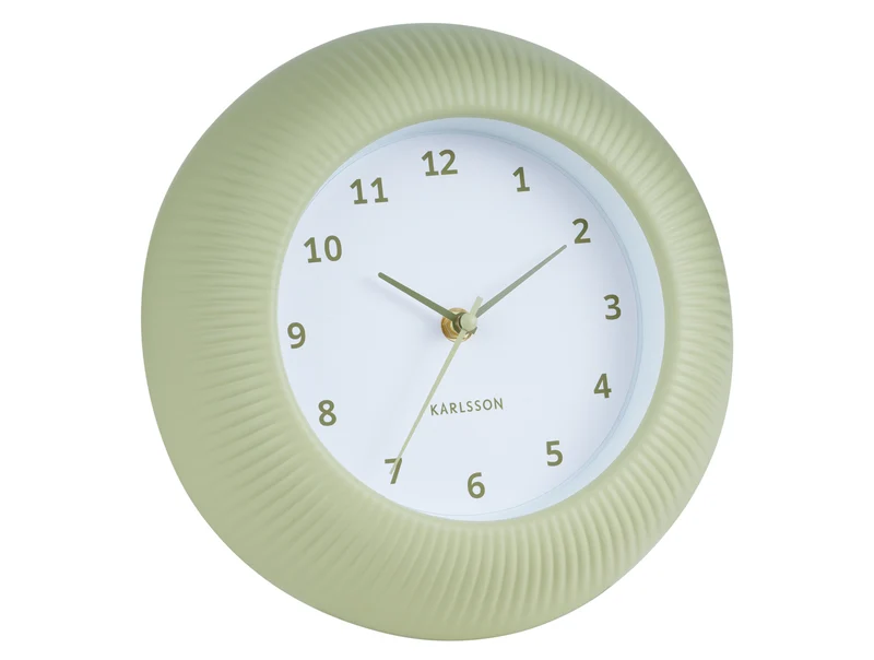 Karlsson Tender Rib KA6048GR Wanduhr Teeegrün • Sweep-Uhrwerk • Geräuschlos