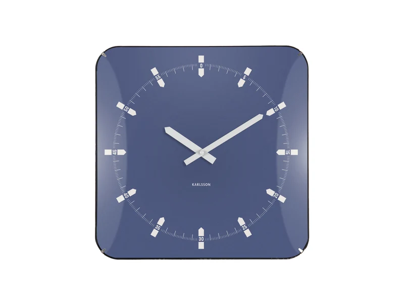 Karlsson Sucinto Dome Square KA6085BL Wanduhr Marineblau • Geräuschloses Sweep-Uhrwerk • Design von Armando Breeveld