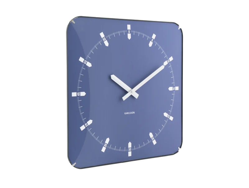 Karlsson Sucinto Dome Square KA6085BL Wanduhr Marineblau • Geräuschloses Sweep-Uhrwerk • Design von Armando Breeveld
