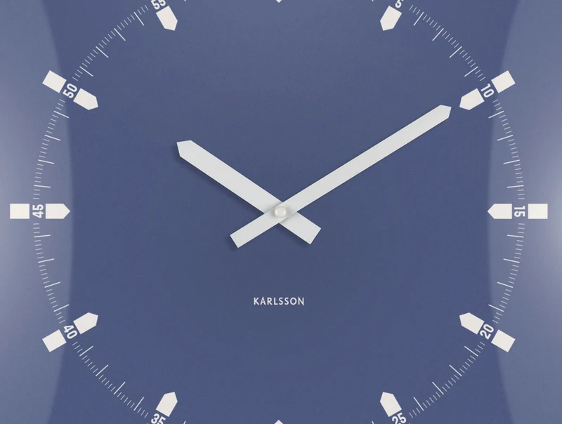 Karlsson Sucinto Dome Square KA6085BL Wanduhr Marineblau • Geräuschloses Sweep-Uhrwerk • Design von Armando Breeveld