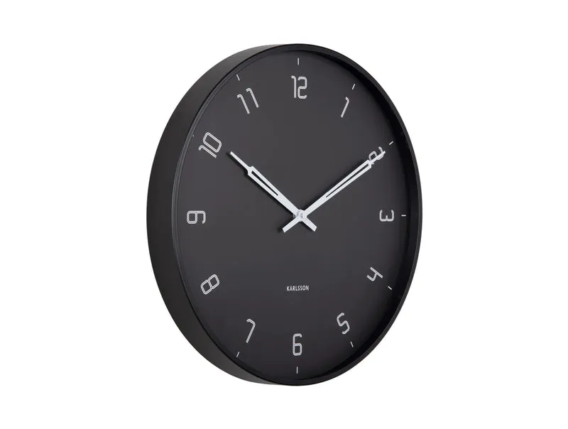 Karlsson Stark KA5950BK Wanduhr Schwarz • Geräuschloses Sweep-Uhrwerk • Industrielles Design