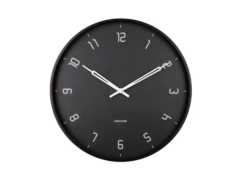 Karlsson Stark KA5950BK Wanduhr Schwarz • Geräuschloses Sweep-Uhrwerk • Industrielles Design