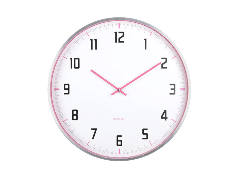 Karlsson Sporty KA5969BP Wanduhr Knallrosa • Aluminium-Gehäuse • Sportliches Design