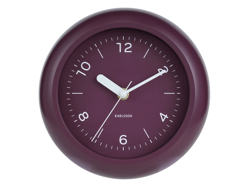 Karlsson Slope KA6047PU Wanduhr Dunkelmauve • Geräuschloses Sweep-Uhrwerk • Verspielte Schräg-Form