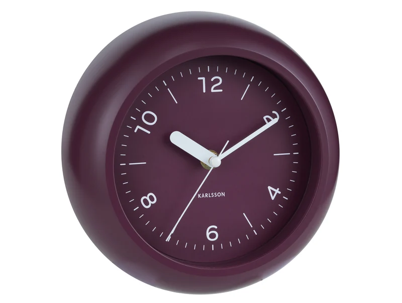 Karlsson Slope KA6047PU Wanduhr Dunkelmauve • Geräuschloses Sweep-Uhrwerk • Verspielte Schräg-Form
