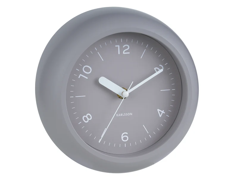 Karlsson Slope KA6047WG Wanduhr Warmgrau • Sweep-Uhrwerk • Verspielte Schrägform