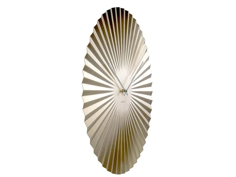 Karlsson Sensu XL KA5658GD Wanduhr Gold • Fächer-Relief-Design • Schlichtes Quarzwerk