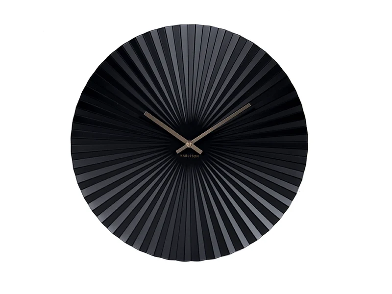 Karlsson Sensu KA5657BK Wanduhr Schwarz • Modernes Fächer-Design • Offenes Zifferblatt