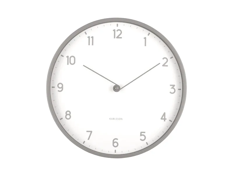 Karlsson Sencillez KA6057GY Wanduhr Dunkelgrau • Lautloses Sweep-Uhrwerk • Minimalistisches Skandinavisches Design
