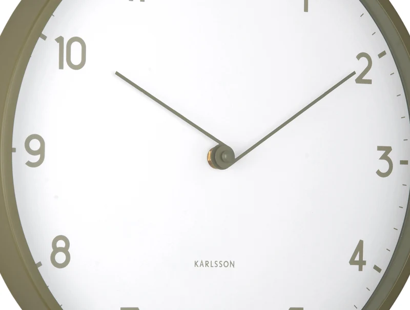 Karlsson Sencillez KA6057DG Wanduhr Militärgrün • Geräuschloses Sweep-Uhrwerk • Minimalistisches Design