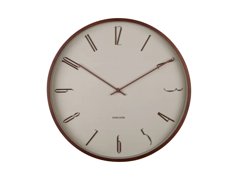 Karlsson Scandia KA6014WG Wanduhr Warmgrau • Geräuschloses Sweep-Uhrwerk • Skandinavisches Design