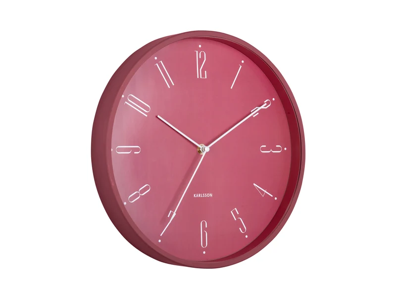 Karlsson Regal Numbers KA5988RD Wanduhr Rot • Minimalistisches Design • Eisengehäuse