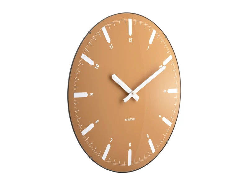 Karlsson Realista Dome KA6086YE Wanduhr Ockergelb • Geräuschloses Sweep-Uhrwerk • Konvexes Kuppelglas