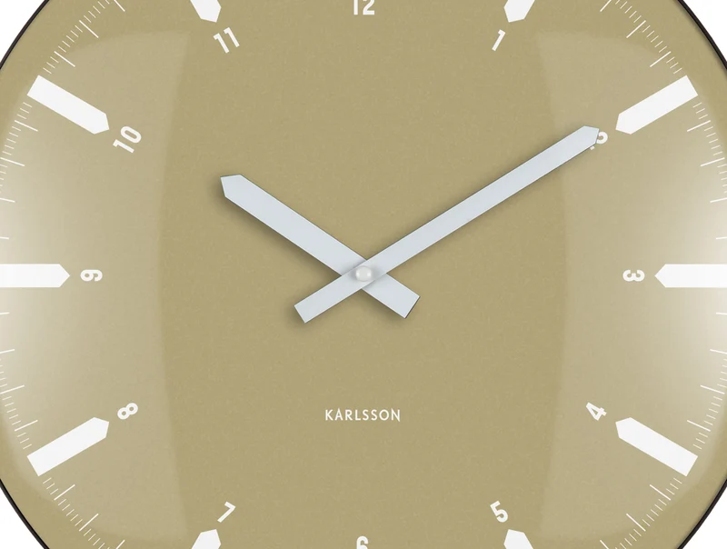 Karlsson Realista Dome KA6086GR Wanduhr Olivgrün • Geräuschloses Sweep-Uhrwerk • Konvexes Kuppelglas