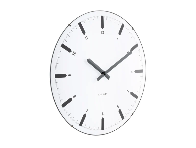 Karlsson Realista Dome KA6086WH Wanduhr Weiß • Geräuschloses Sweep-Uhrwerk • Gewölbtes Domglas