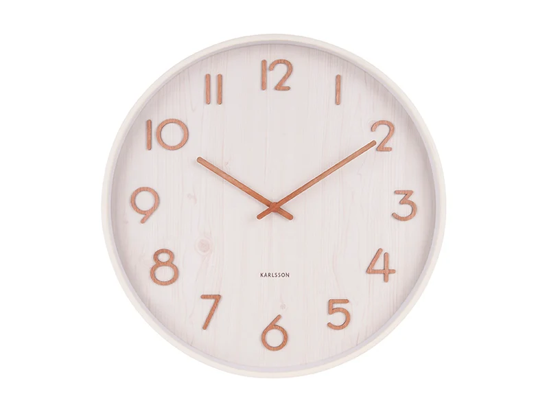 Karlsson Pure KA5809WH Wanduhr Weiß • Geräuschloses Sweep-Uhrwerk • Skandinavisches Design