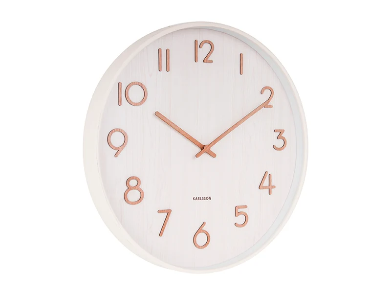 Karlsson Pure Large KA5810WH Wanduhr Weiß • Geräuschloses Sweep-Uhrwerk • Skandinavisches Design