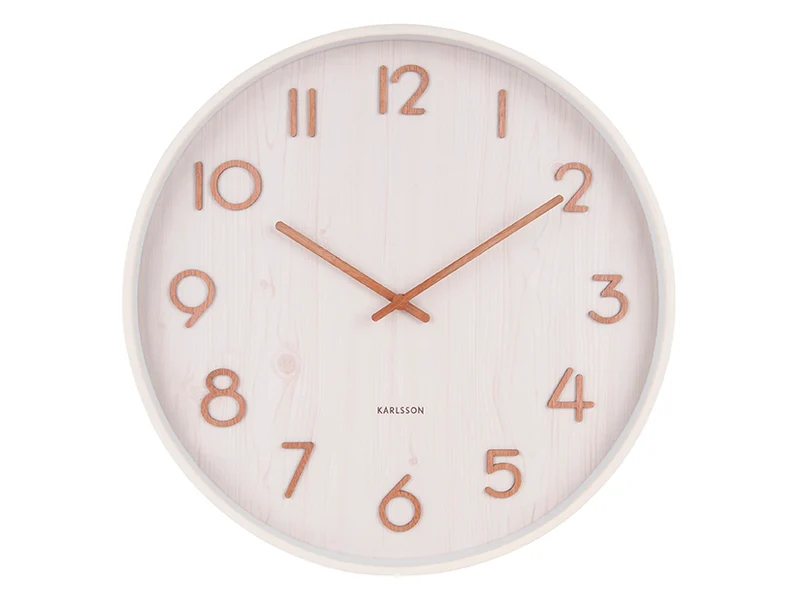 Karlsson Pure Large KA5810WH Wanduhr Weiß • Geräuschloses Sweep-Uhrwerk • Skandinavisches Design