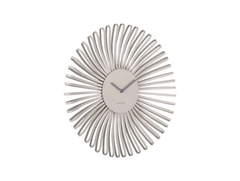Karlsson Polo KA6075WG Wanduhr Warmgrau • Geräuschloses Sweep-Uhrwerk • 3D-Rillendesign