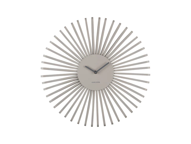 Karlsson Polo KA6075WG Wanduhr Warmgrau • Geräuschloses Sweep-Uhrwerk • 3D-Rillendesign