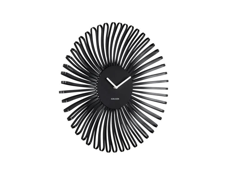 Karlsson Polo KA6075BK Wanduhr Schwarz • Geräuschloses Sweep-Uhrwerk • 3D-Effekt Design