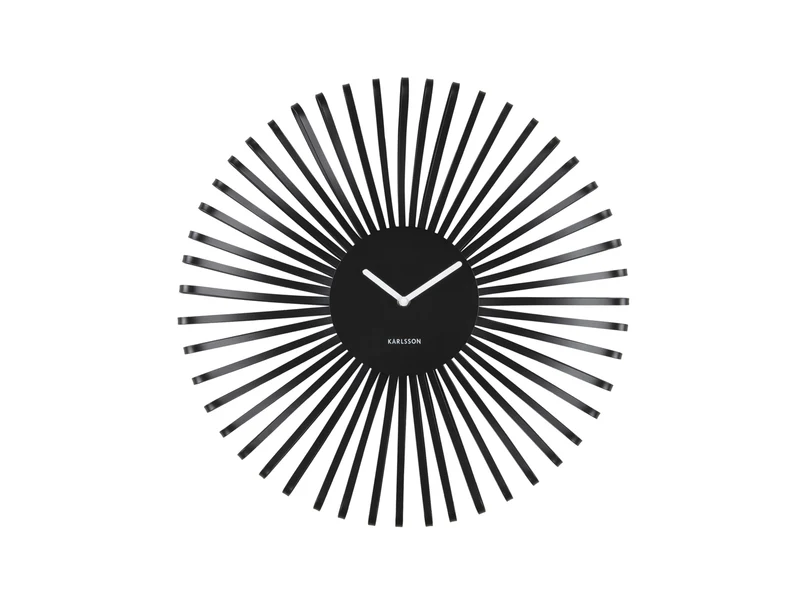 Karlsson Polo KA6075BK Wanduhr Schwarz • Geräuschloses Sweep-Uhrwerk • 3D-Effekt Design