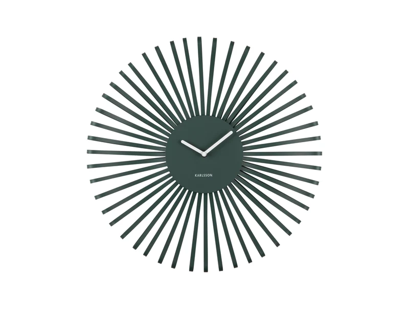 Karlsson Polo KA6075GR Wanduhr Dschungelgrün • Geräuschloses Sweep-Uhrwerk • Skulpturales 3D-Design