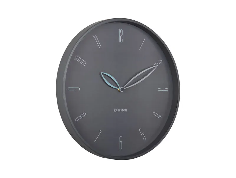 Karlsson Petals KA6012GY Wanduhr Dunkelgrau • Geräuschloses Sweep-Uhrwerk • Designer Duo Boxtel & Buijs